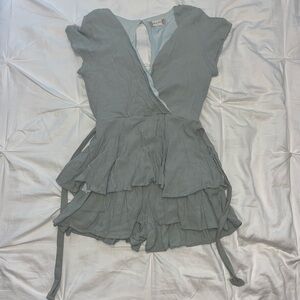 Teal double layered romper from Altar’d State